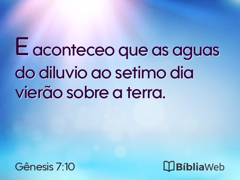 Gênesis 7:10 em imagem para compartilhar
