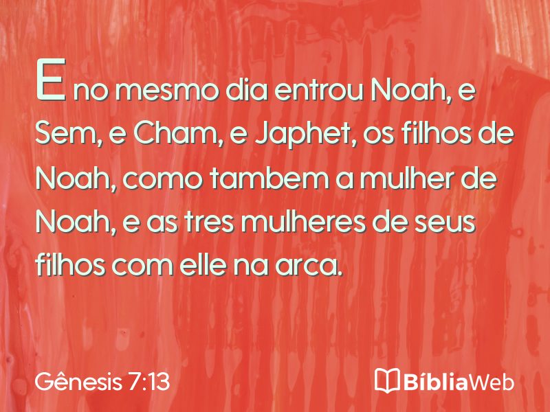 Gênesis 7:13 em imagem para compartilhar