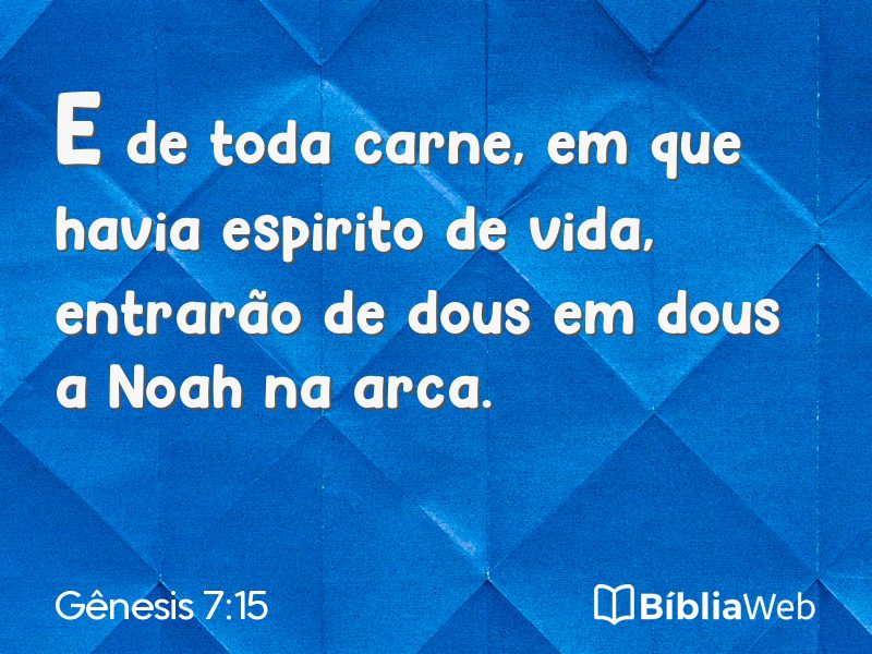 Gênesis 7:15 em imagem para compartilhar