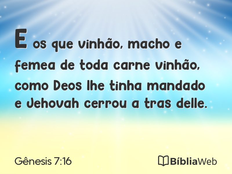 Gênesis 7:16 em imagem para compartilhar