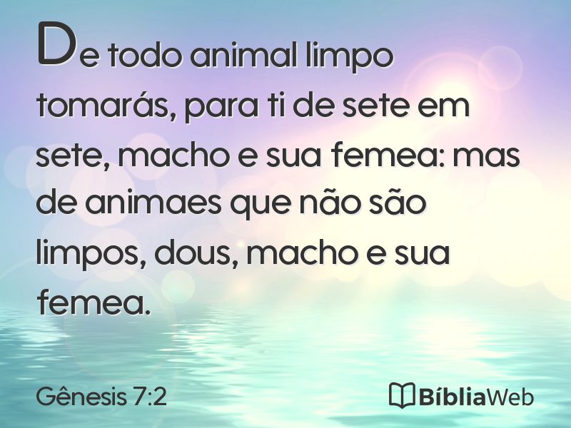 Gênesis 7:2 em imagem para compartilhar