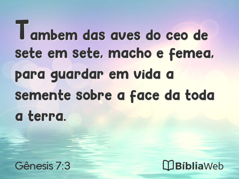 Gênesis 7:3 em imagem para compartilhar