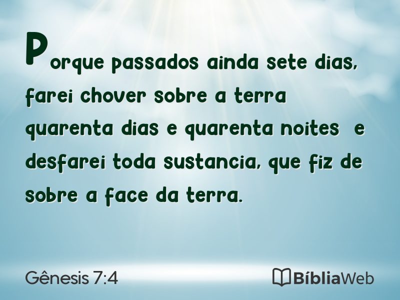 Gênesis 7:4 em imagem para compartilhar