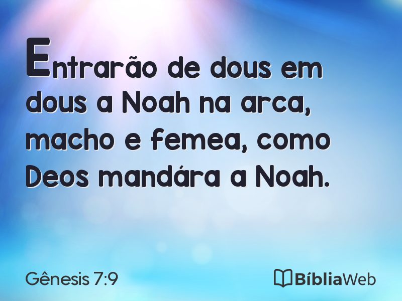 Gênesis 7:9 em imagem para compartilhar