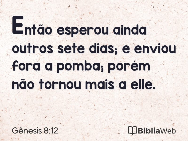 Gênesis 8:12 em imagem para compartilhar