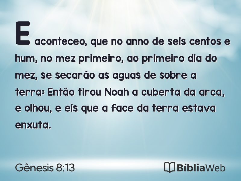 Gênesis 8:13 em imagem para compartilhar