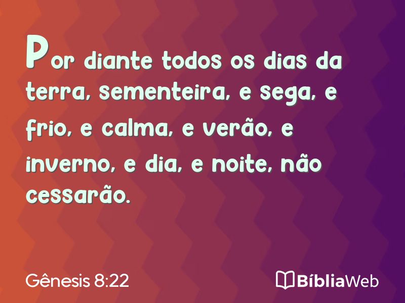 Gênesis 8:22 em imagem para compartilhar