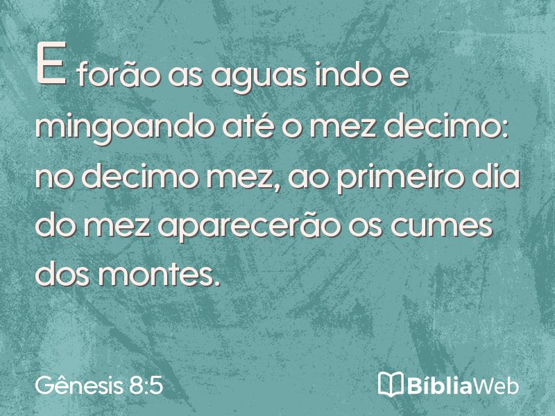 Gênesis 8:5 em imagem para compartilhar