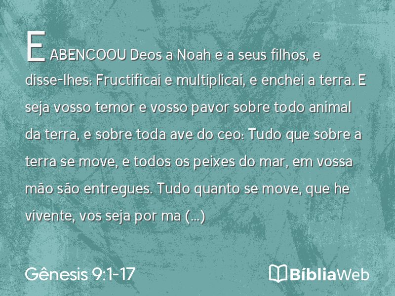 Gênesis 9:1-17 em imagem para compartilhar