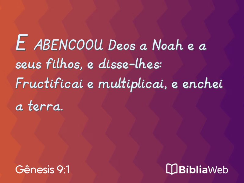 Gênesis 9:1 em imagem para compartilhar