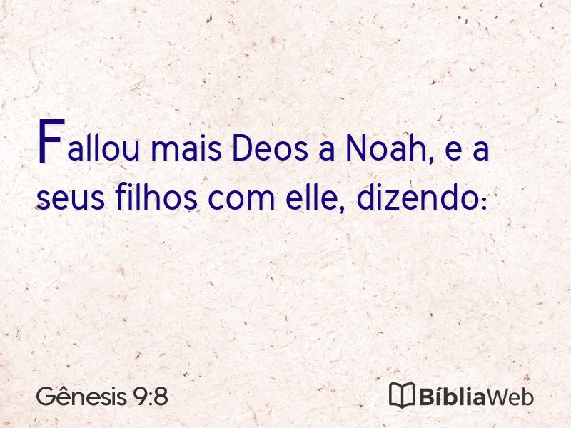 Gênesis 9:8 em imagem para compartilhar