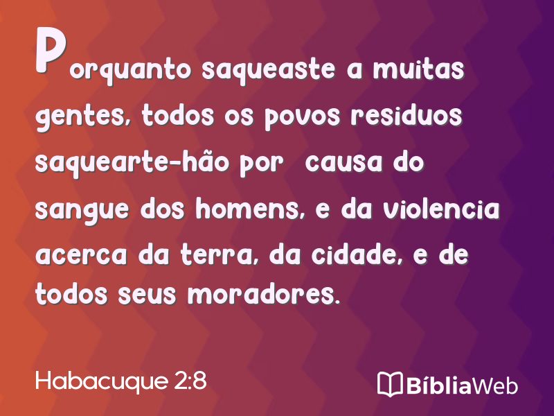 Habacuque 2:8 em imagem para compartilhar