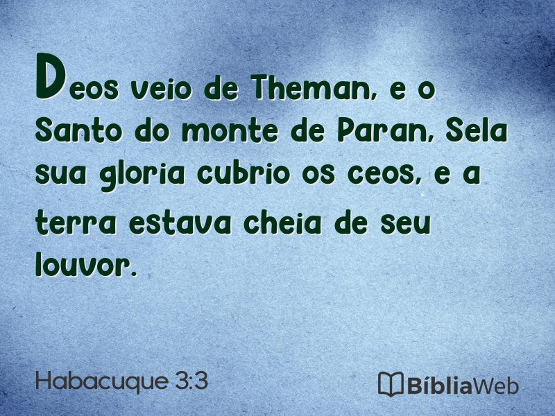 Habacuque 3:3 em imagem para compartilhar