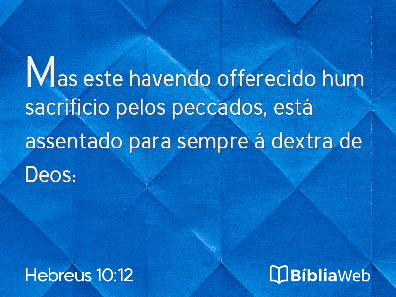 Hebreus 10:12 em imagem para compartilhar