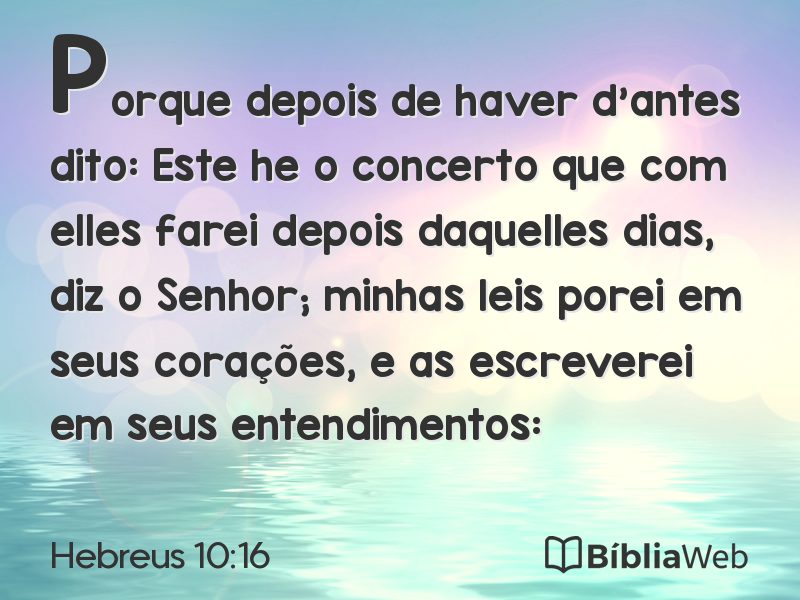 Hebreus 10:16 em imagem para compartilhar