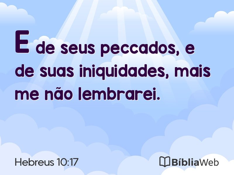 Hebreus 10:17 em imagem para compartilhar