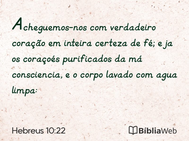 Hebreus 10:22 em imagem para compartilhar