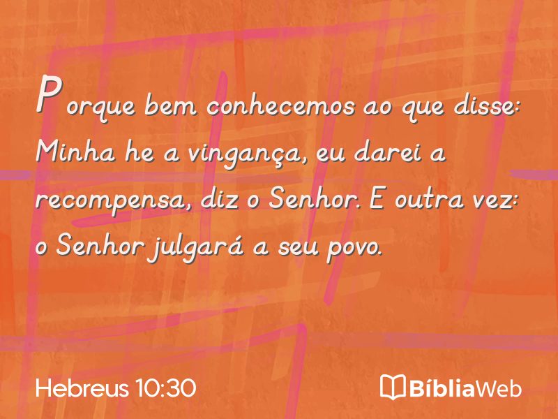 Hebreus 10:30 em imagem para compartilhar