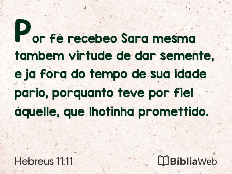 Hebreus 11:11 em imagem para compartilhar
