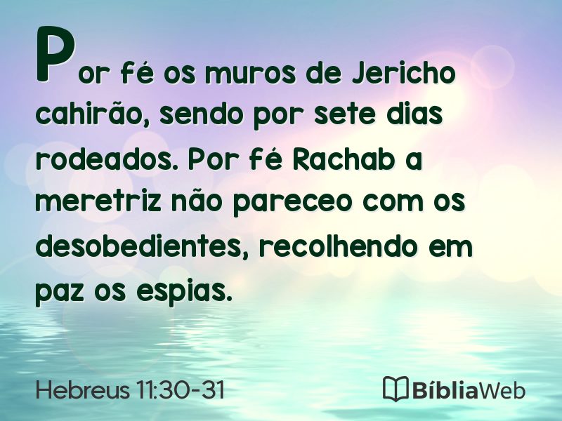 Hebreus 11:30-31 em imagem para compartilhar