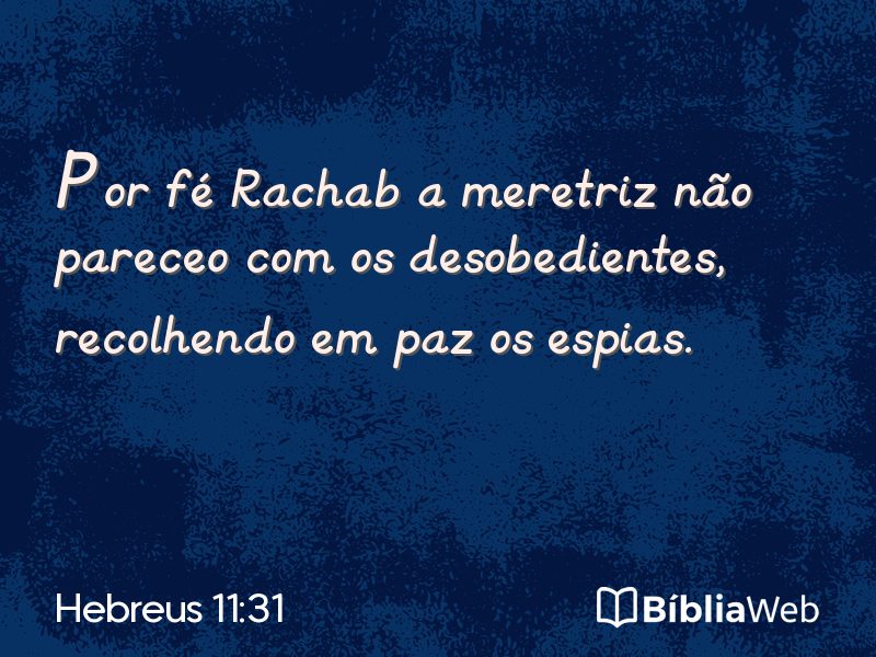 Hebreus 11:31 em imagem para compartilhar