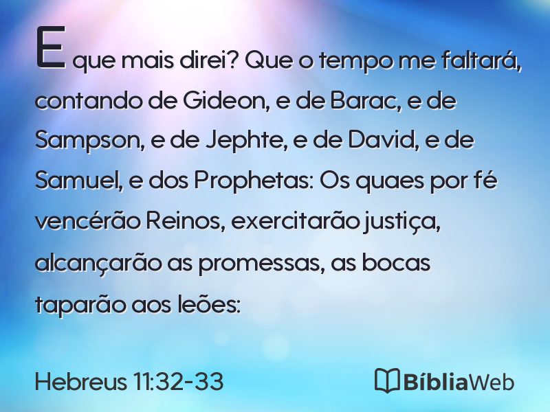 Hebreus 11:32-33 em imagem para compartilhar