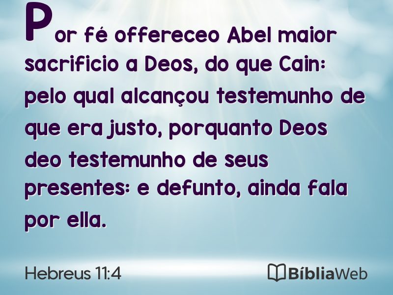 Hebreus 11:4 em imagem para compartilhar