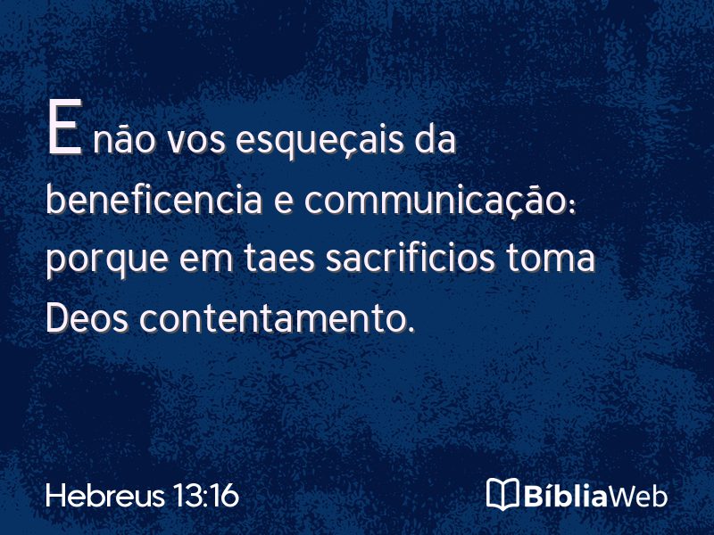 Hebreus 13:16 em imagem para compartilhar