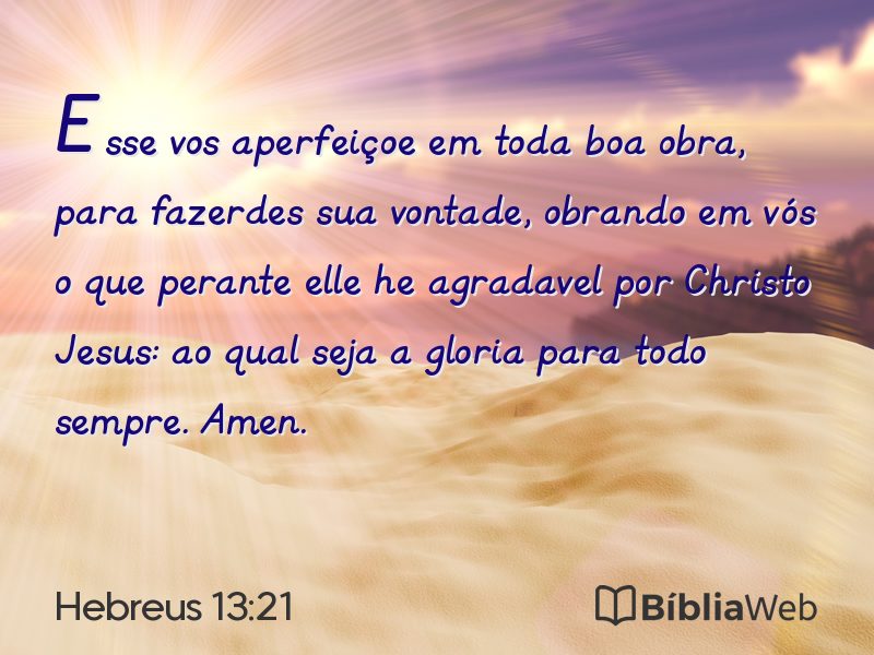 Hebreus 13:21 em imagem para compartilhar