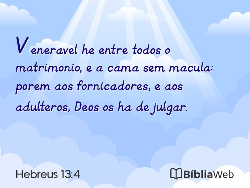 Hebreus 13:4 em imagem para compartilhar