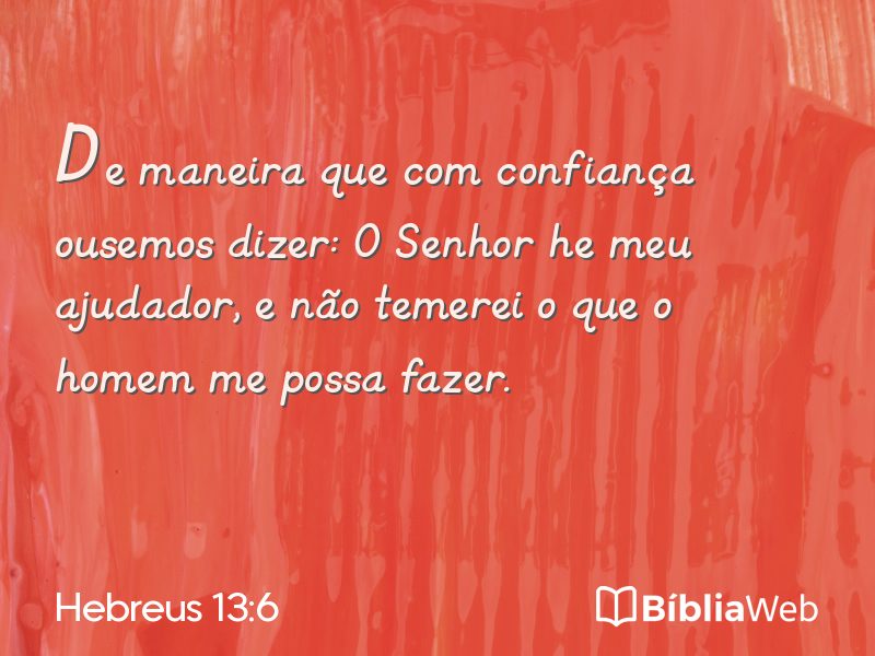 Hebreus 13:6 em imagem para compartilhar