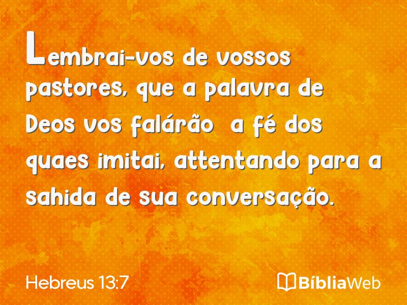 Hebreus 13:7 em imagem para compartilhar