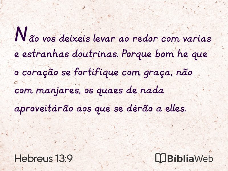 Hebreus 13:9 em imagem para compartilhar