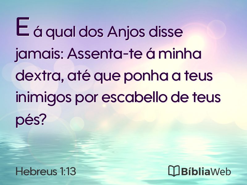 Hebreus 1:13 em imagem para compartilhar