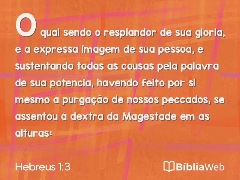 Hebreus 1:3 em imagem para compartilhar