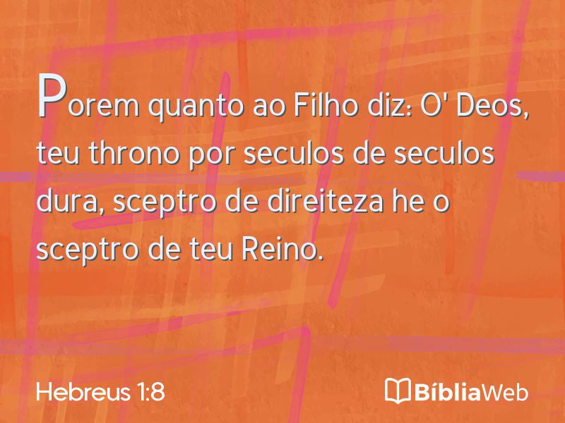Hebreus 1:8 em imagem para compartilhar