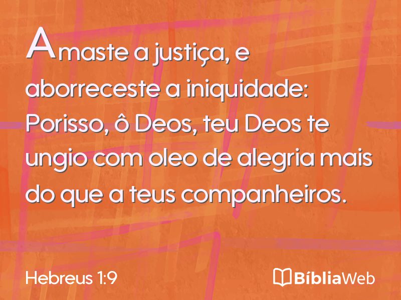 Hebreus 1:9 em imagem para compartilhar