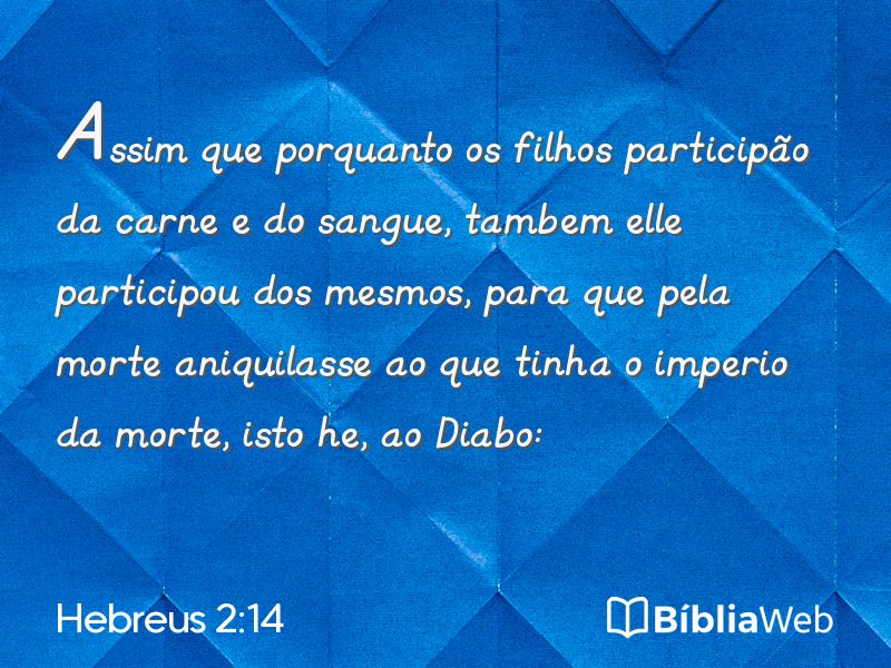 Hebreus 2:14 em imagem para compartilhar