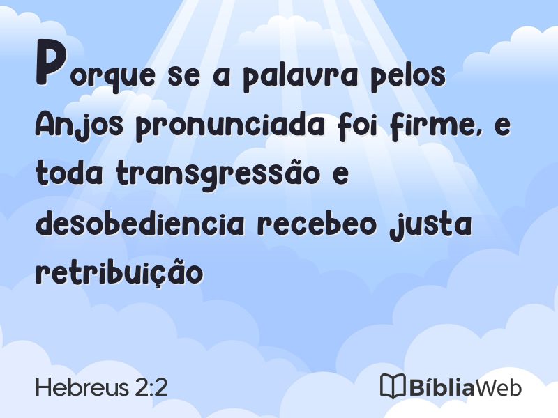 Hebreus 2:2 em imagem para compartilhar