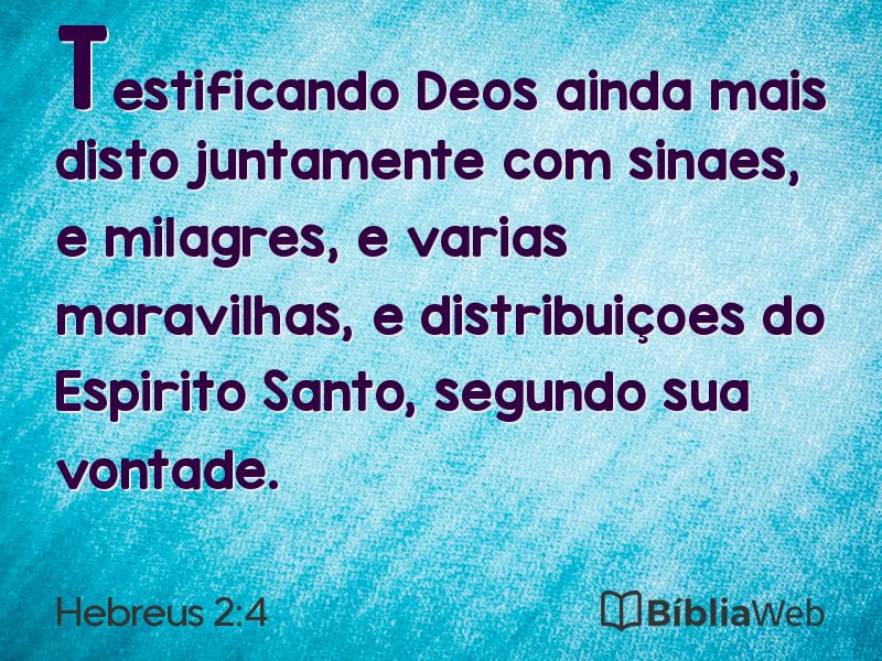 Hebreus 2:4 em imagem para compartilhar