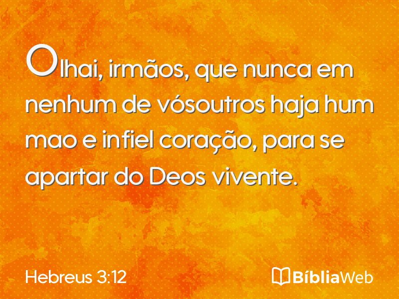Hebreus 3:12 em imagem para compartilhar