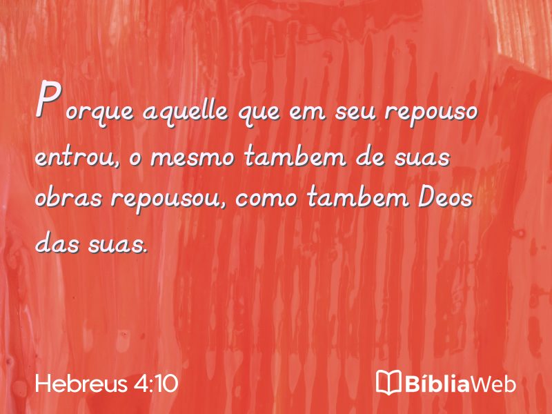 Hebreus 4:10 em imagem para compartilhar