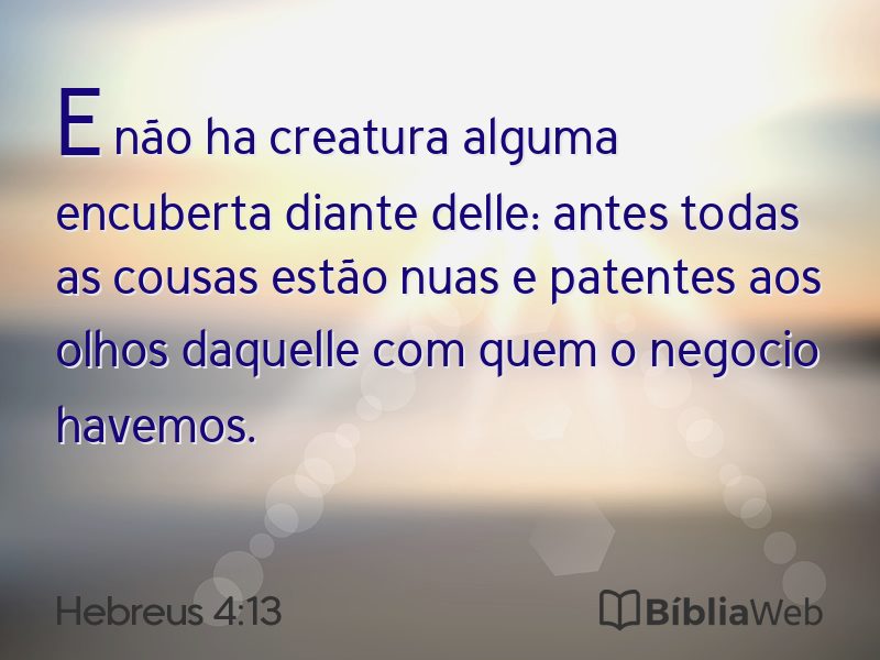 Hebreus 4:13 em imagem para compartilhar