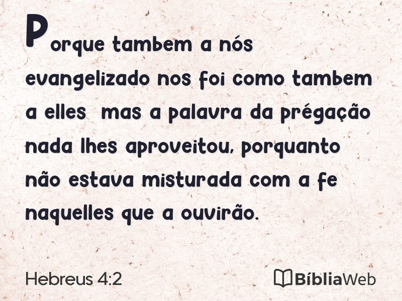 Hebreus 4:2 em imagem para compartilhar