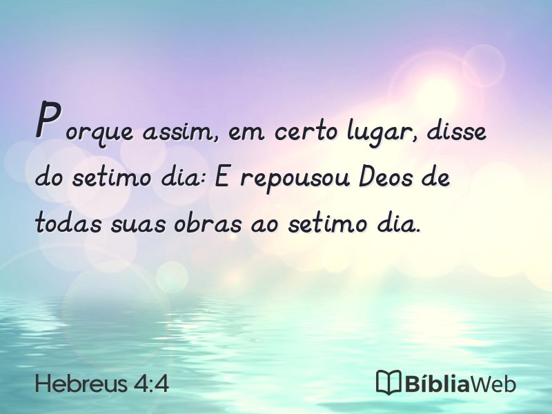 Hebreus 4:4 em imagem para compartilhar
