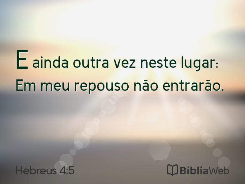 Hebreus 4:5 em imagem para compartilhar