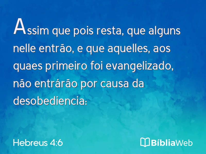 Hebreus 4:6 em imagem para compartilhar