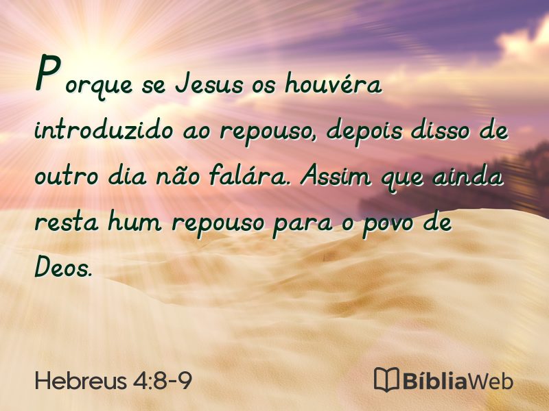 Hebreus 4:8-9 em imagem para compartilhar