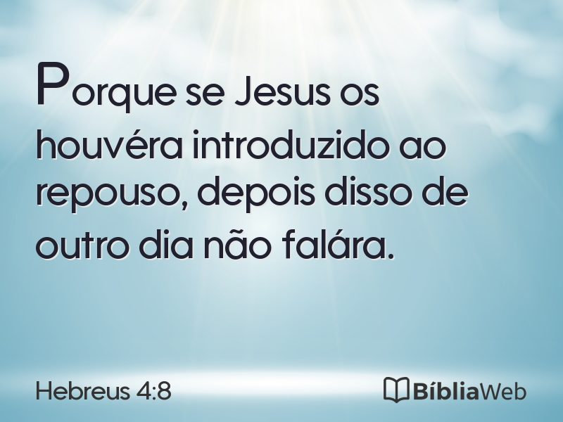 Hebreus 4:8 em imagem para compartilhar