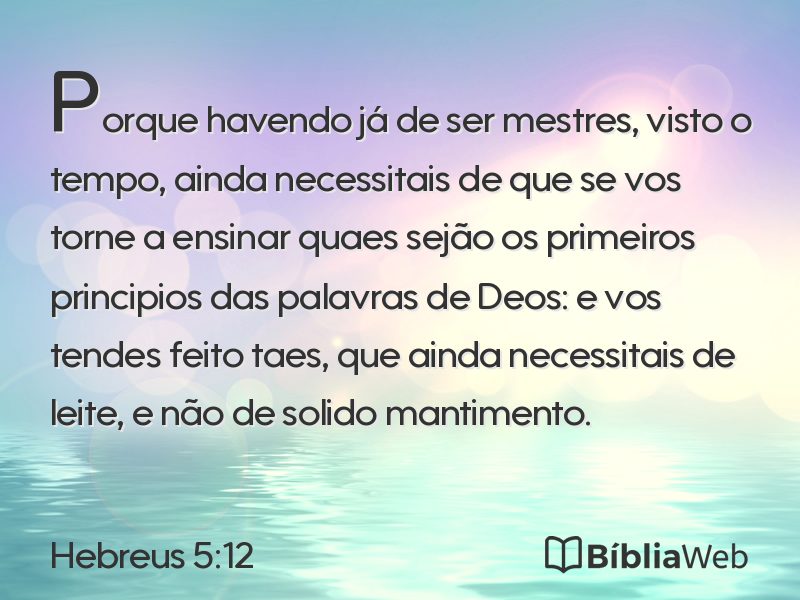 Hebreus 5:12 em imagem para compartilhar